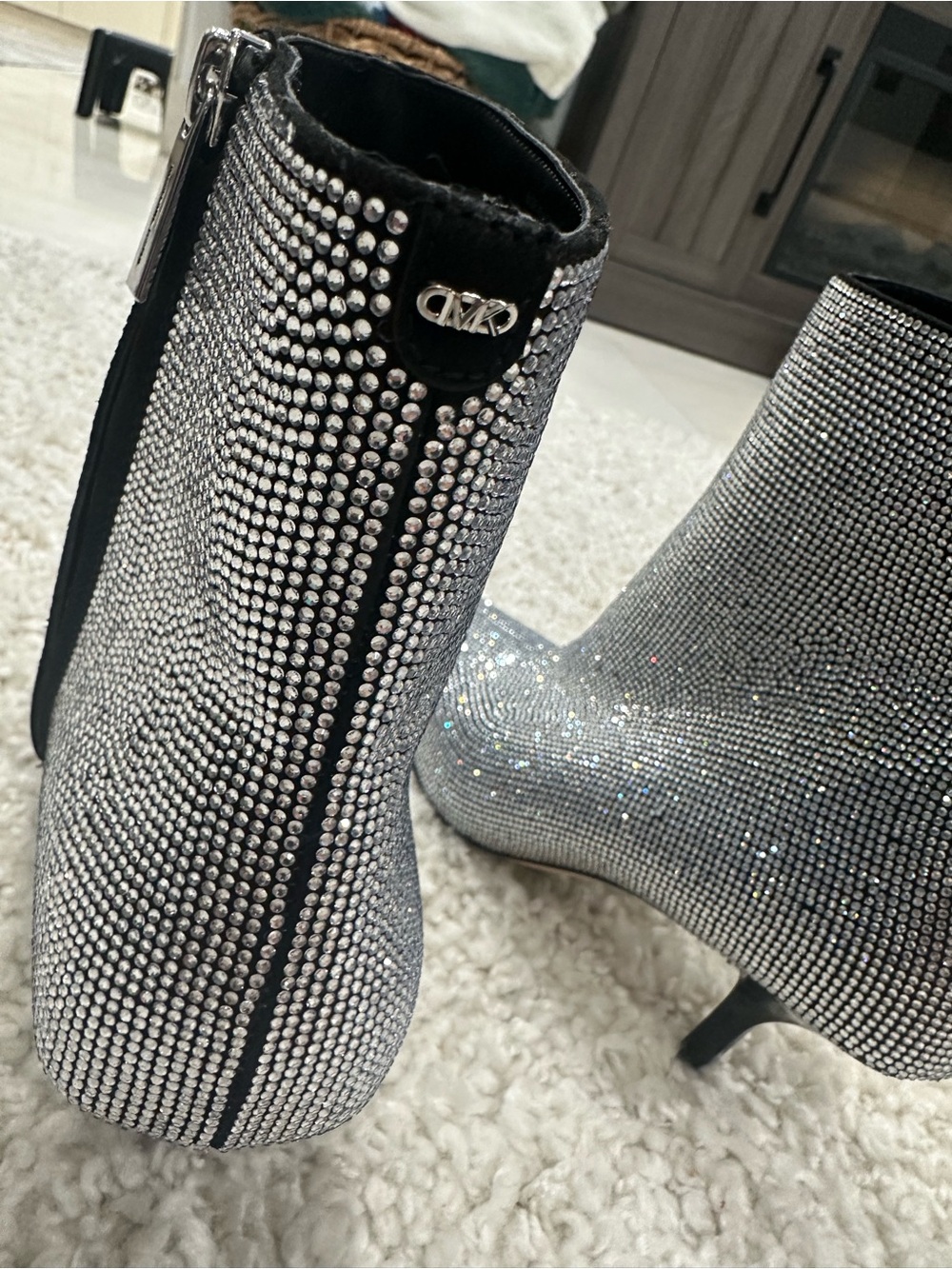 NEW Michael Kors Selina Crystal Pointed Toe Booties Sparkle Glam Size 9.5 - Picture 10 of 13